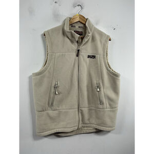 Mens Excellent Condition Baltic Lined Fleece Full Zip Vest Large Beige